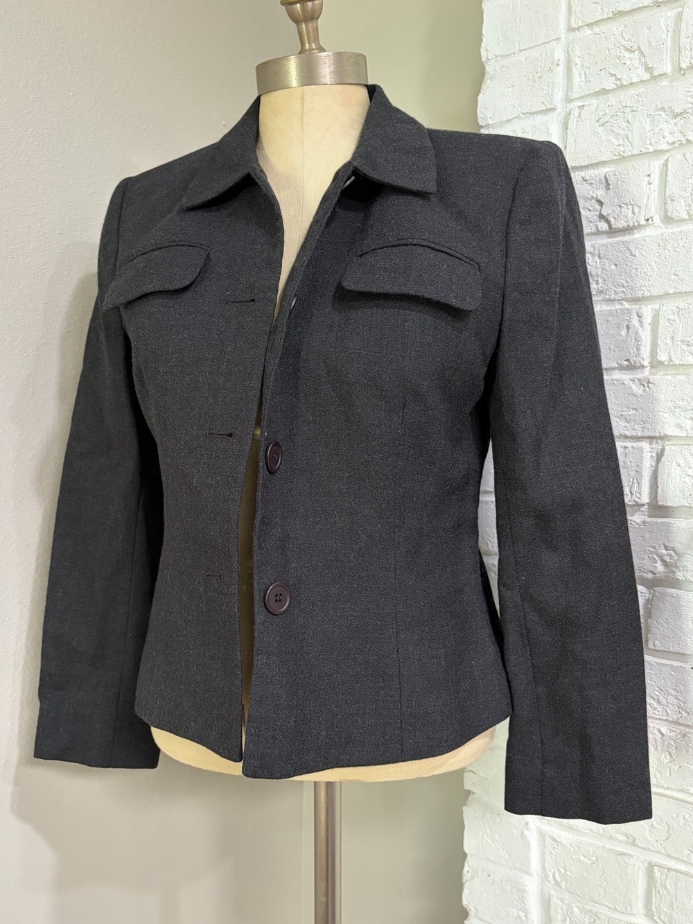 Jones New York Women's Dark Charcoal Tailored Blazer - Classic